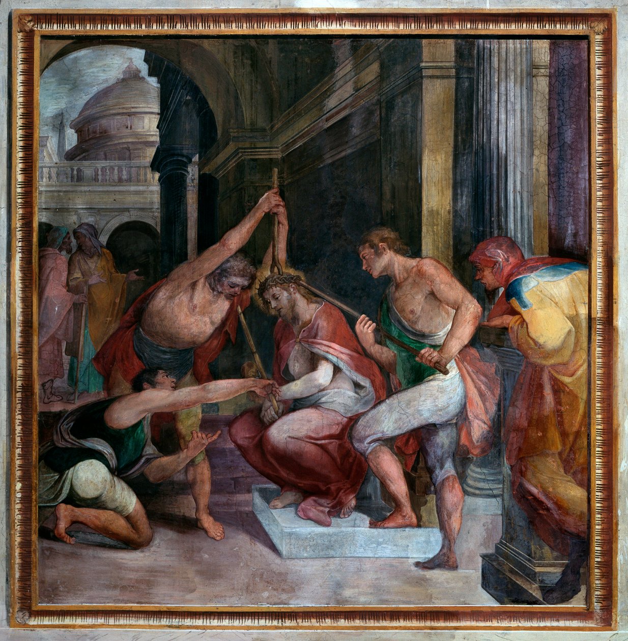 Męka Chrystusa, Jezus ukoronowany cierniem (Fresco autorstwa Paris Nogari