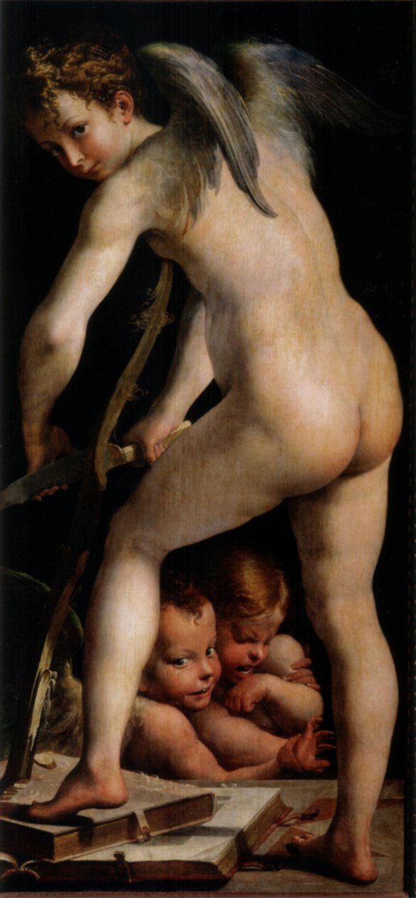 Amorek robi łuk autorstwa Parmigianino