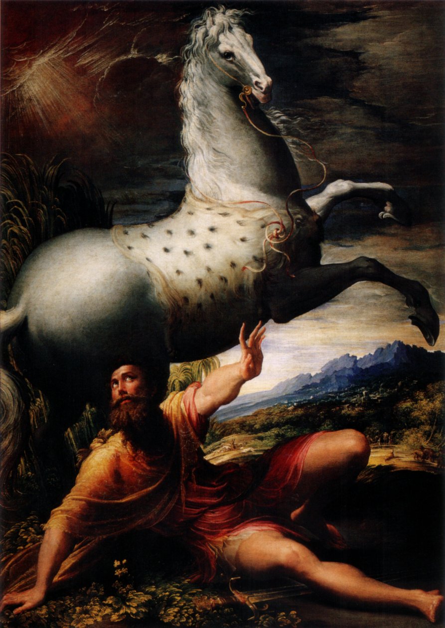nawrócenie świętego Pawła autorstwa Parmigianino
