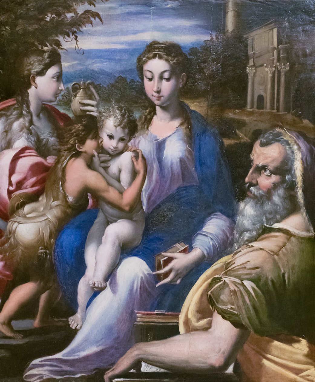 Święta rodzina ze świętym Janem Chrzcicielem i Marią Magdaleną autorstwa Parmigianino (1503 40) (follower of)