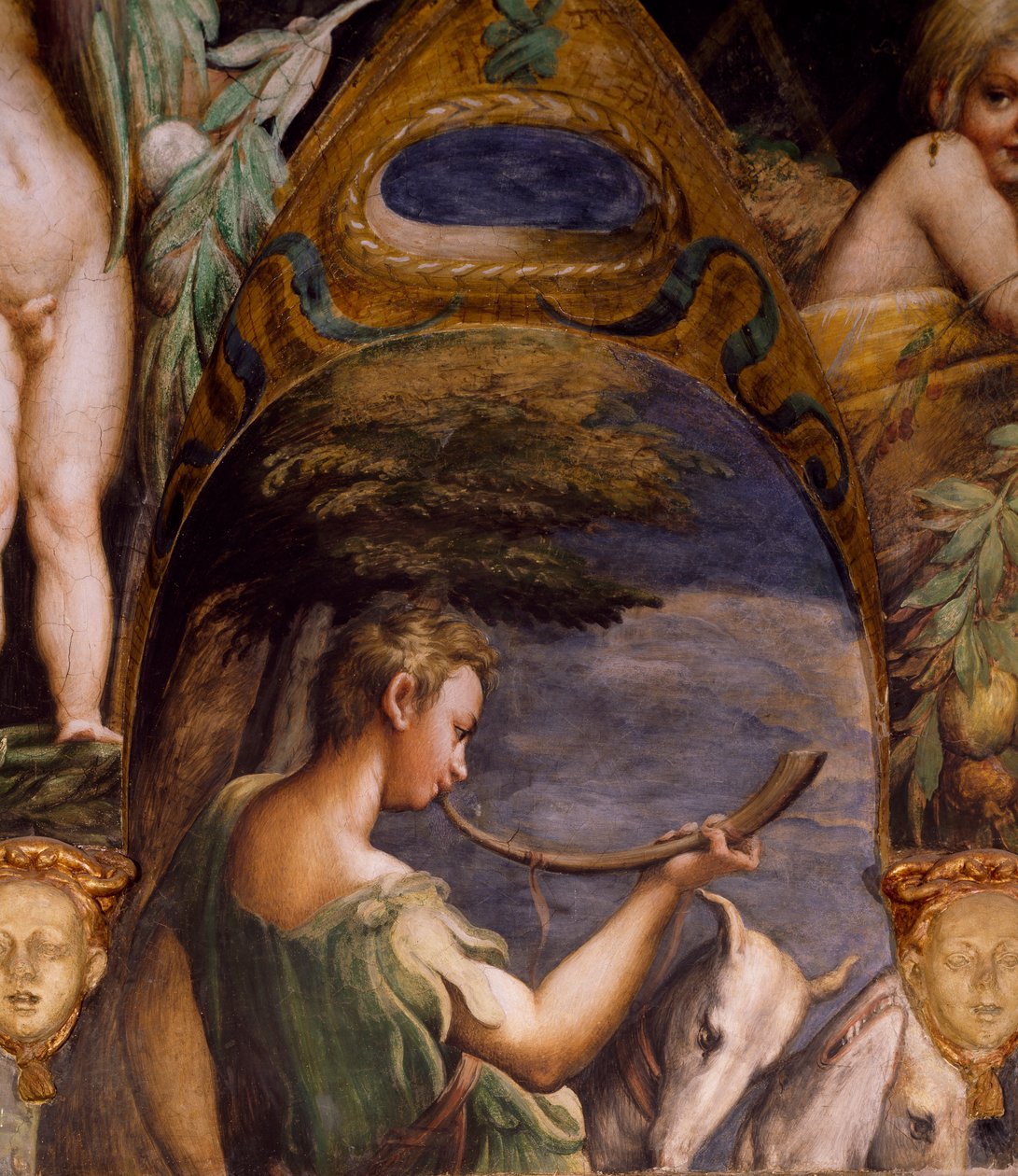 Figurka myśliwego z mitu o Dianie i Akteonie autorstwa Parmigianino