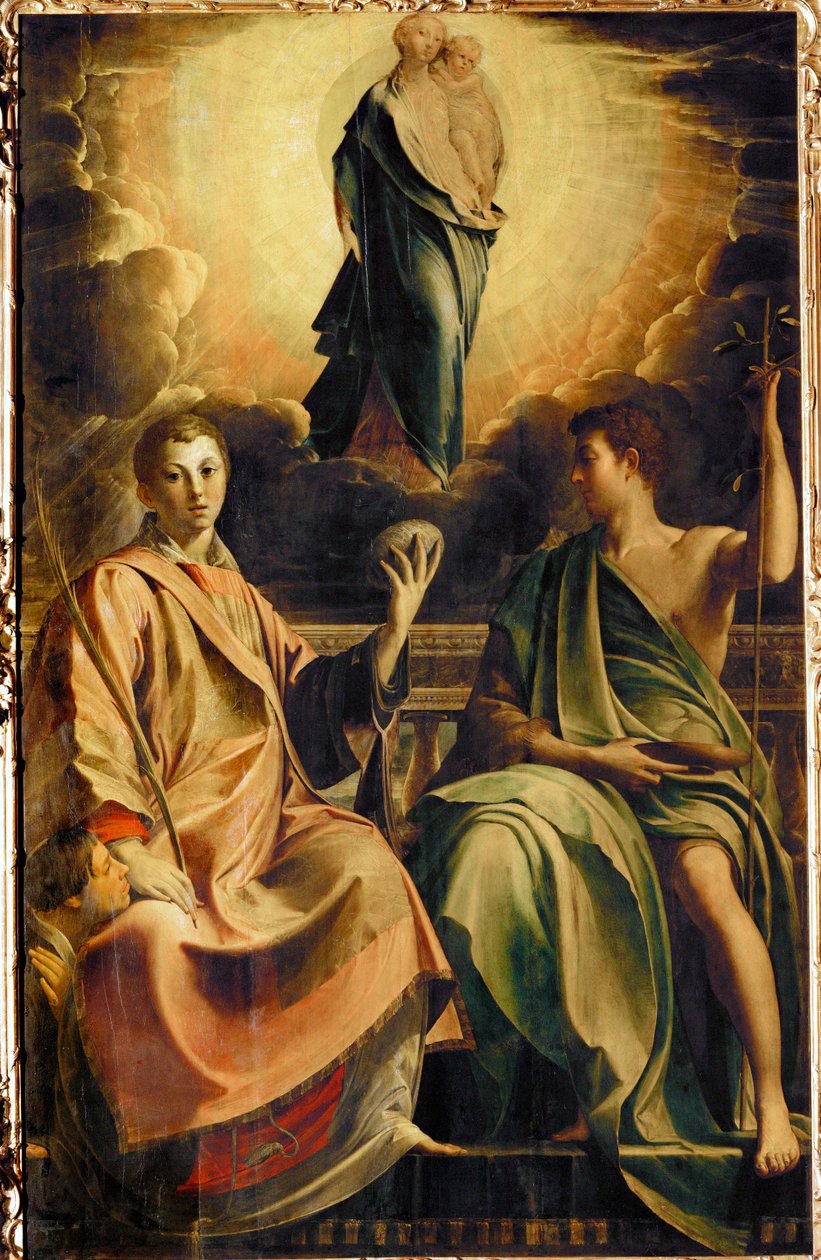Madonna ze świętym Szczepanem i darczyńcą oraz świętym Janem Chrzcicielem ... autorstwa Parmigianino (1503 40)