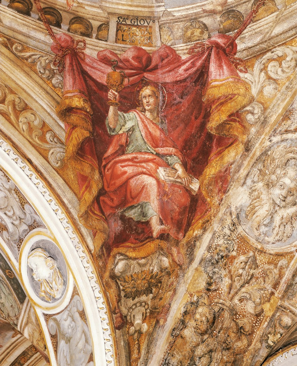 Św. Hilary z Poitiers – Francesco Mazzola, znany jako Parmigianino (1503-1540), fresk, kościół San Giovanni Evangelista, Parma autorstwa Parmigianino