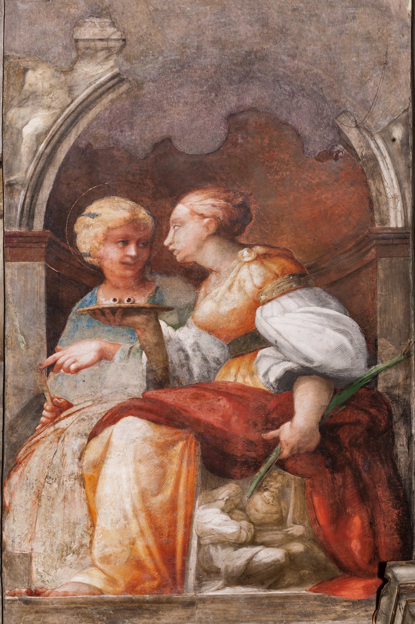 Św. Łucja i Św. Apollonia, ok. 1523 (fresk) autorstwa Parmigianino