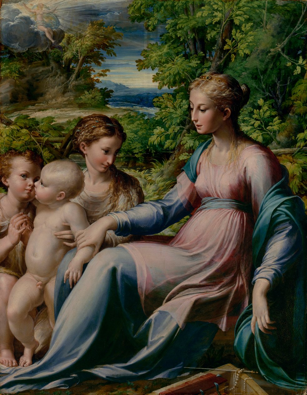 Dziewica z Dzieciątkiem ze św. Janem Chrzcicielem i Marią Magdaleną autorstwa Parmigianino