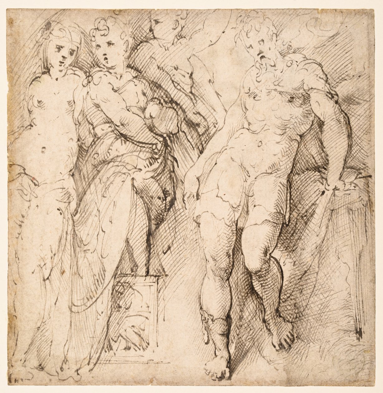 Studia czterofigurowe (recto) autorstwa Parmigianino