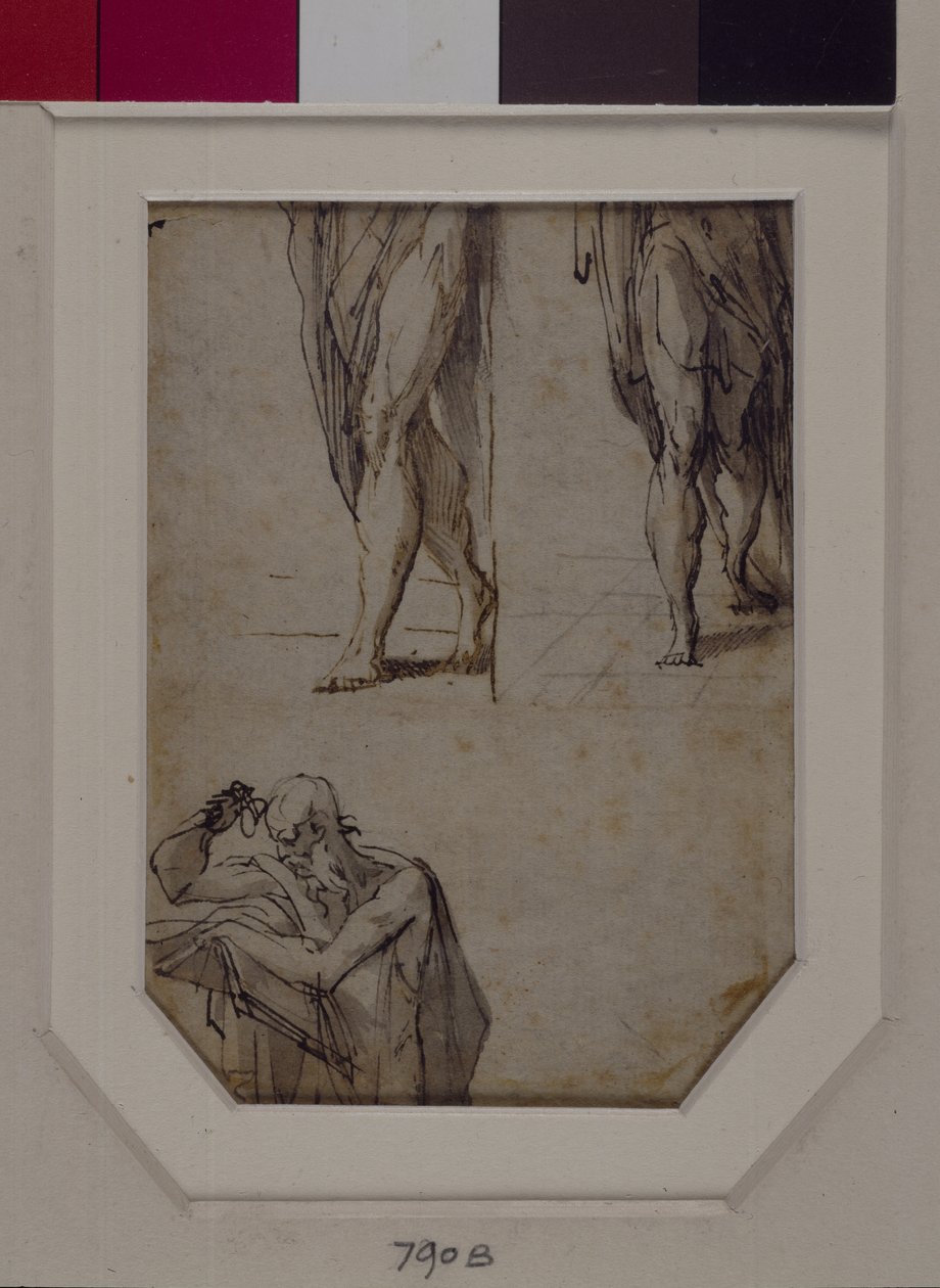 Badania mężczyzn (pióro i tusz oraz pranie na papierze) autorstwa Parmigianino