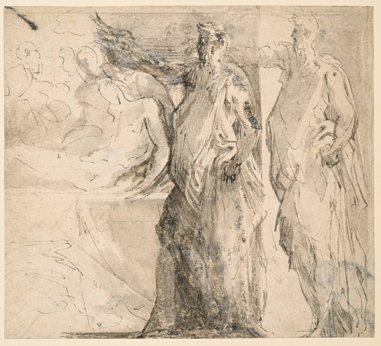 Studium „Złożenie do grobu” autorstwa Parmigianino