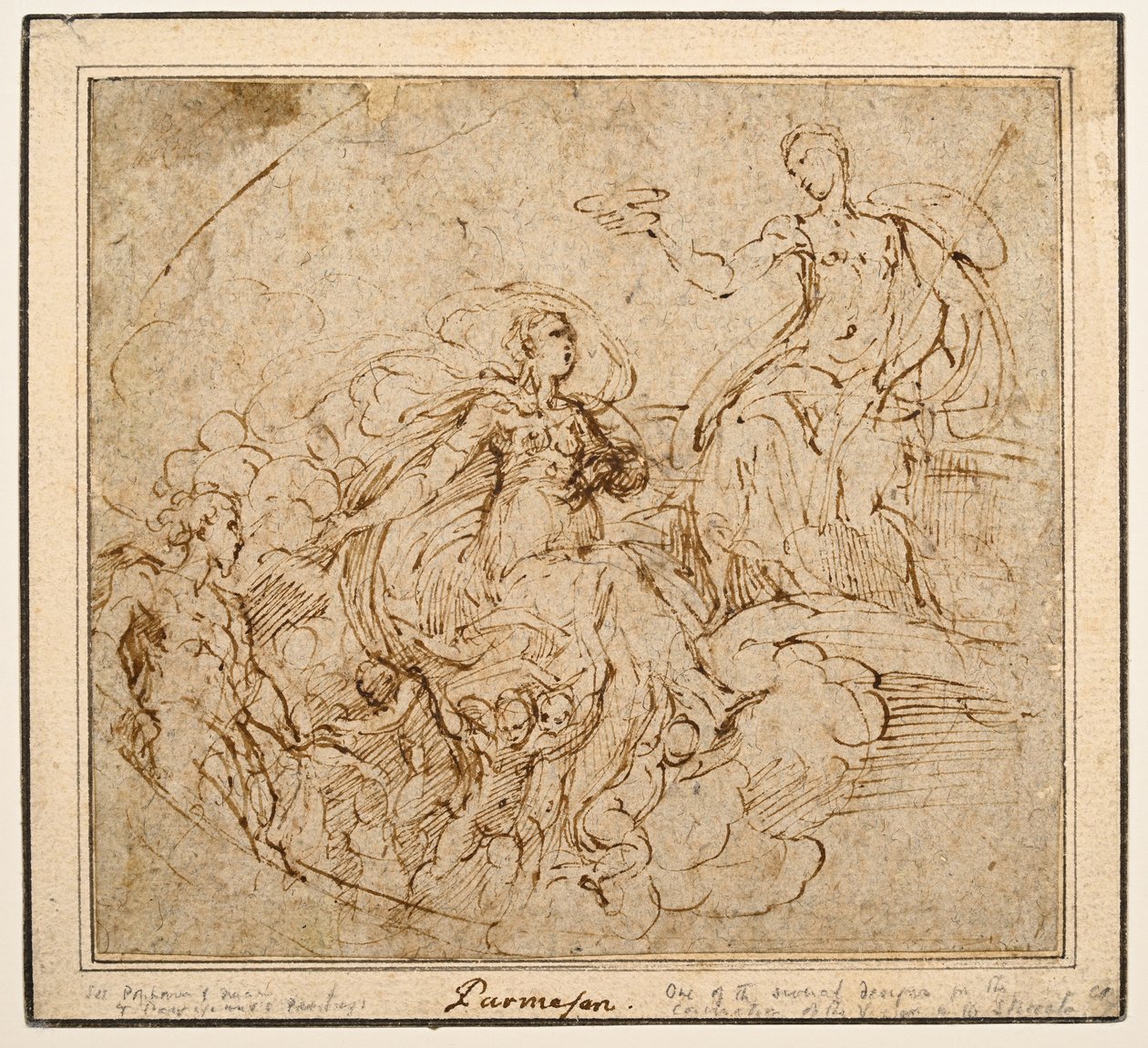 Studium Koronacji Dziewicy dla Santa Maria della Steccata, Parma autorstwa Parmigianino
