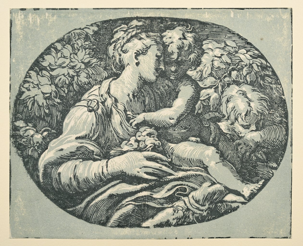 Dziewica z Dzieciątkiem z Dzieciątkiem Święty Jan (tusz (czarny i niebiesko-zielony) na papierze) autorstwa Parmigianino