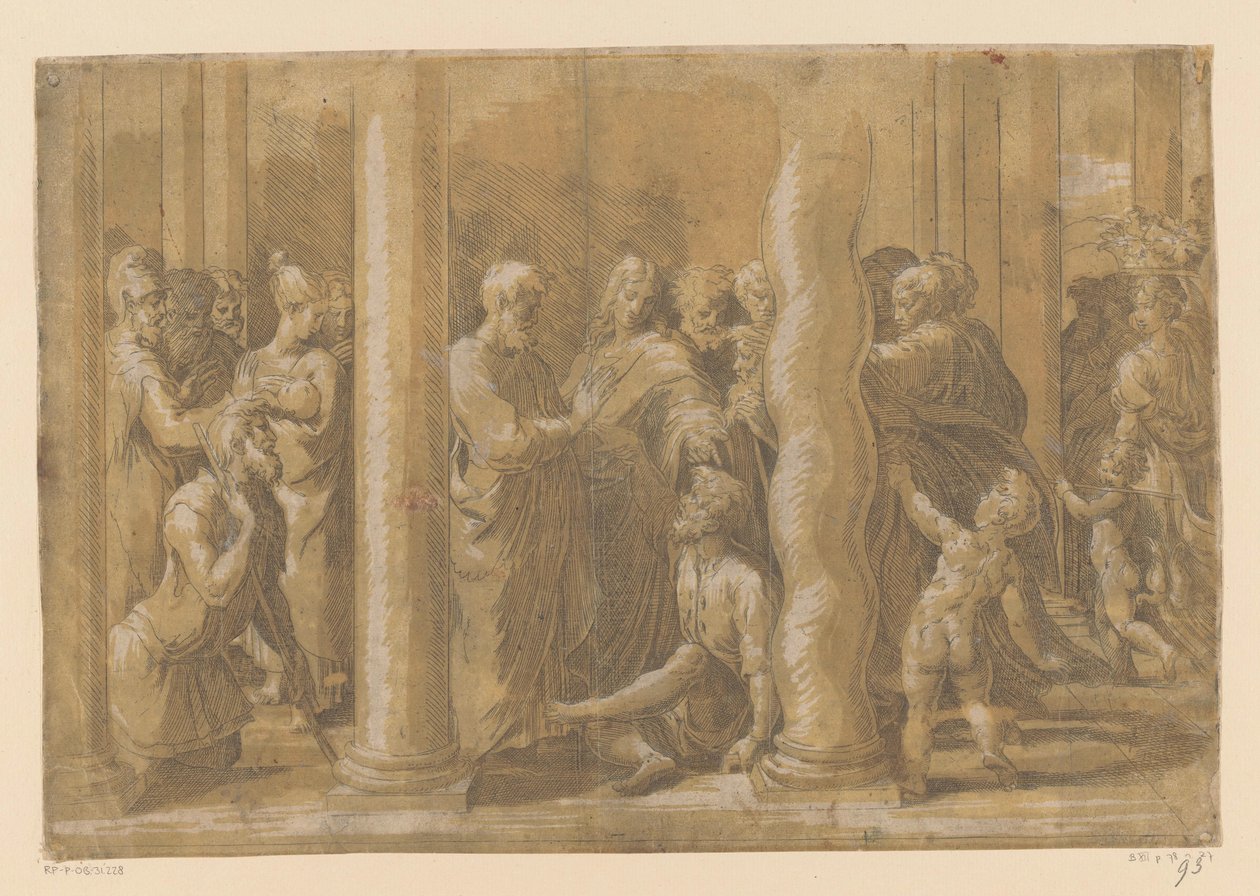 Święci Piotr i Jan uzdrawiają paralityka autorstwa Parmigianino (attributed to)