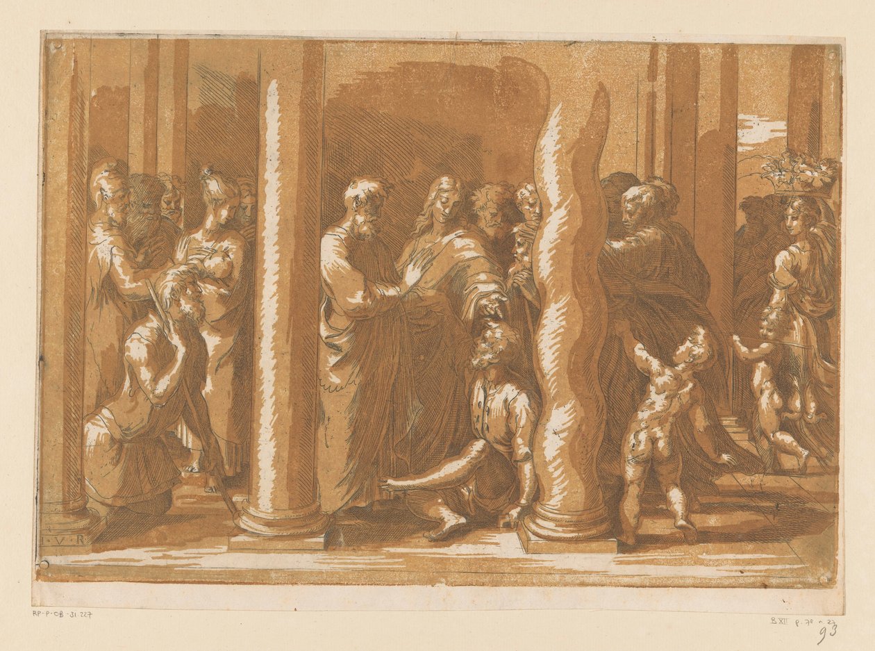 Święci Piotr i Jan uzdrawiają paralityka autorstwa Parmigianino (attributed to)