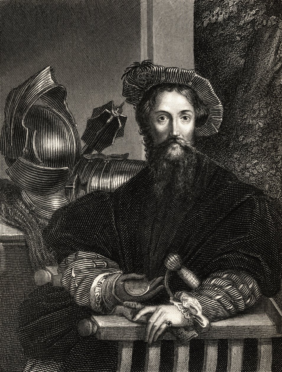Krzysztof Kolumb (1451-1506) (grawerowanie) autorstwa Parmigianino