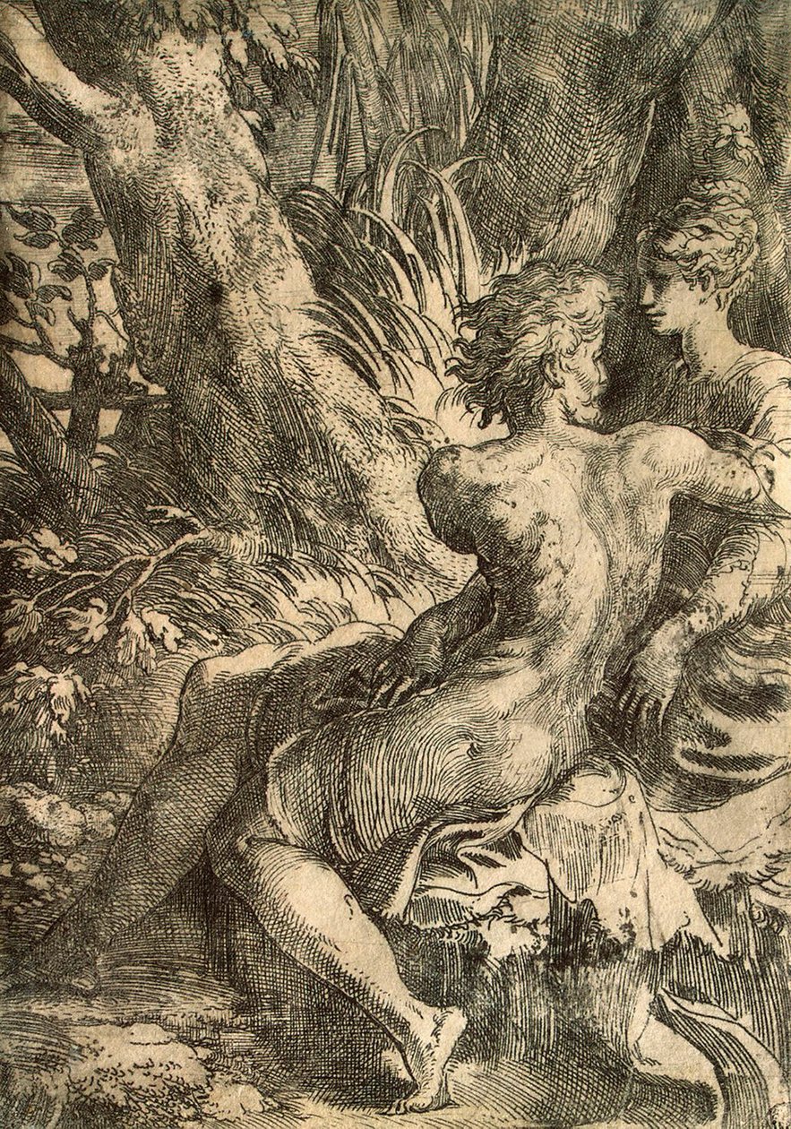Kochankowie, ok. 1527. autorstwa Parmigianino
