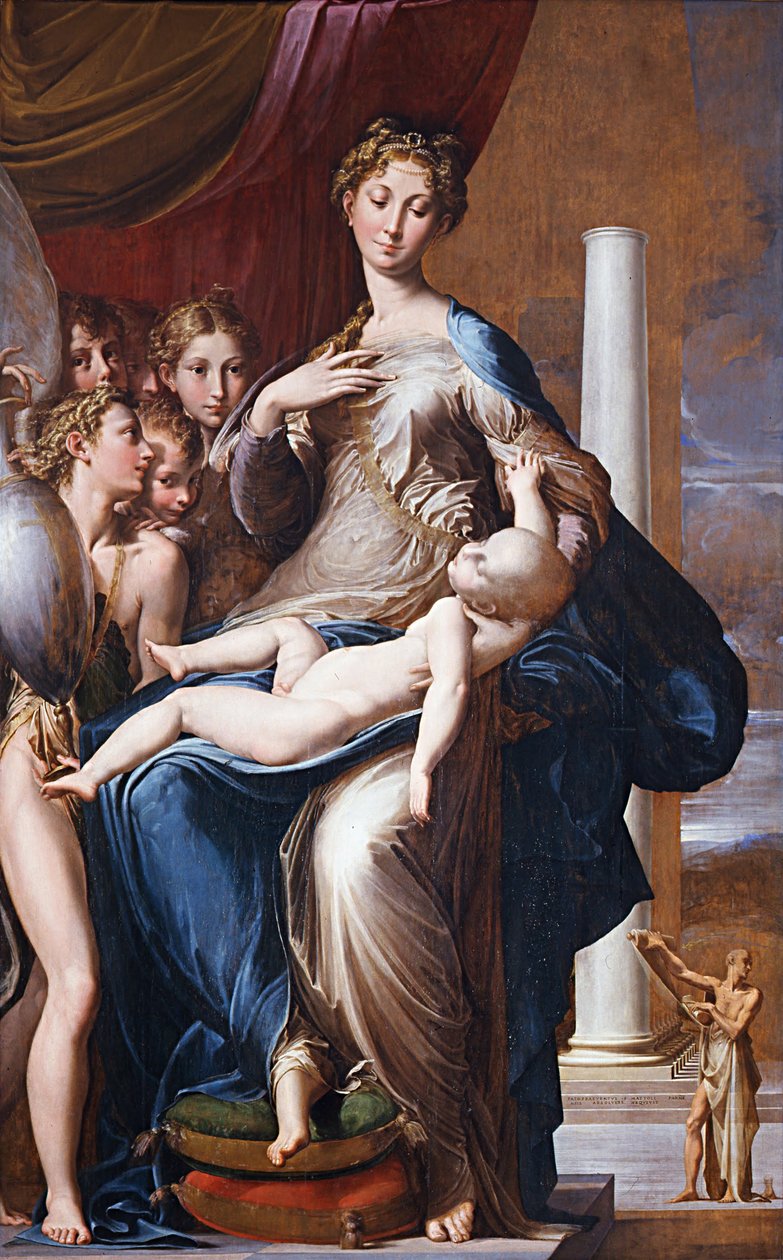 Madonna z Dzieciątkiem i Aniołami Madonna z długą szyją, między 1534 a 1540 autorstwa Parmigianino