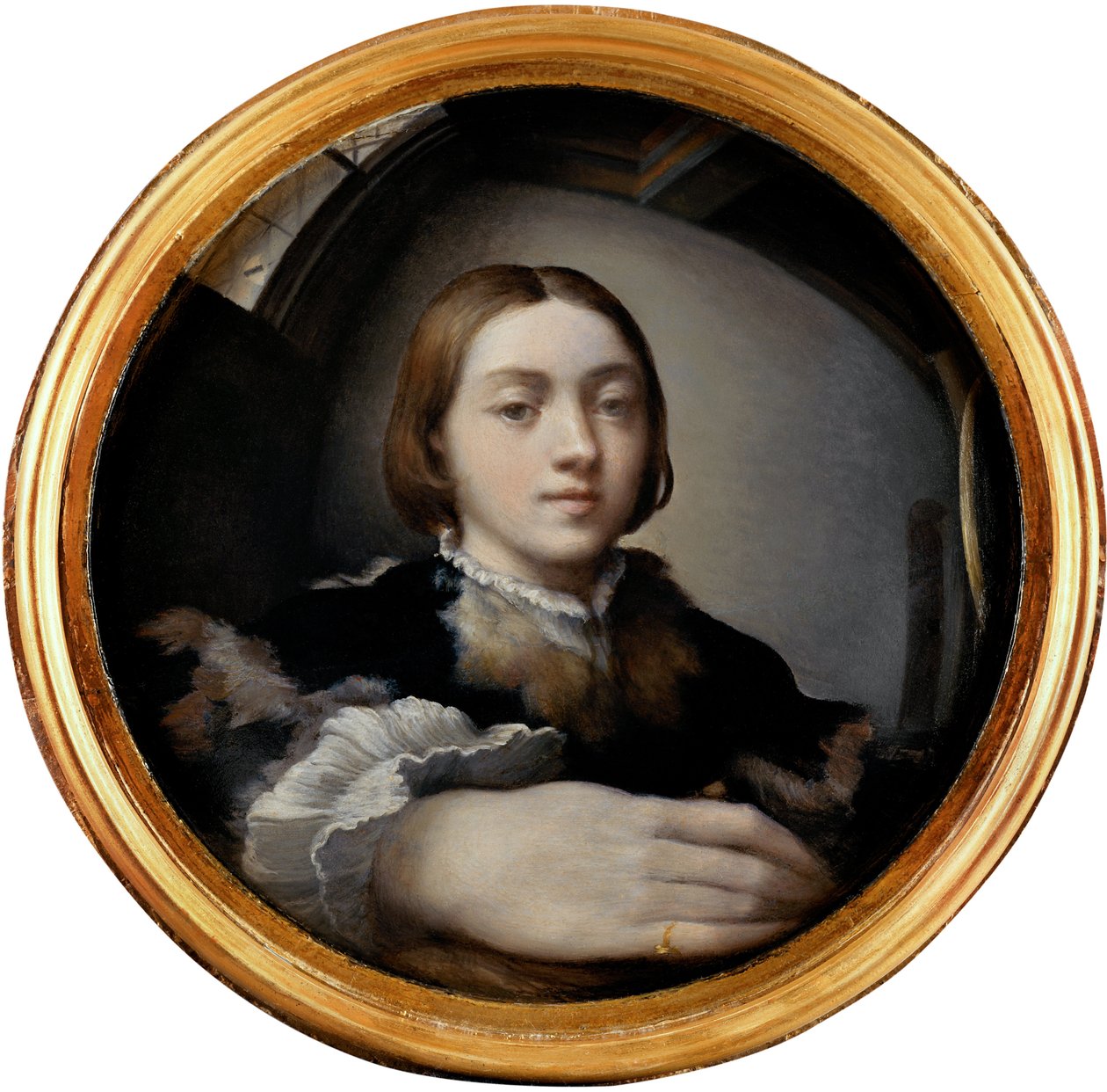 Autoportret w lustrze wypukłym, ok. 1524 autorstwa Parmigianino