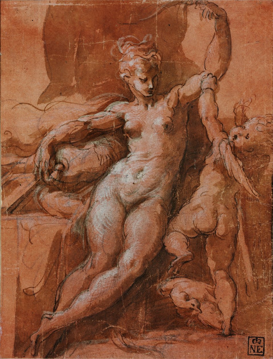Venus entwaffnet Amor autorstwa Parmigianino