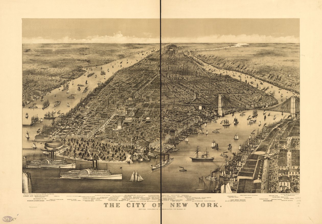 Miasto Nowy Jork autorstwa Parsons and Atwater; Currier and Ives