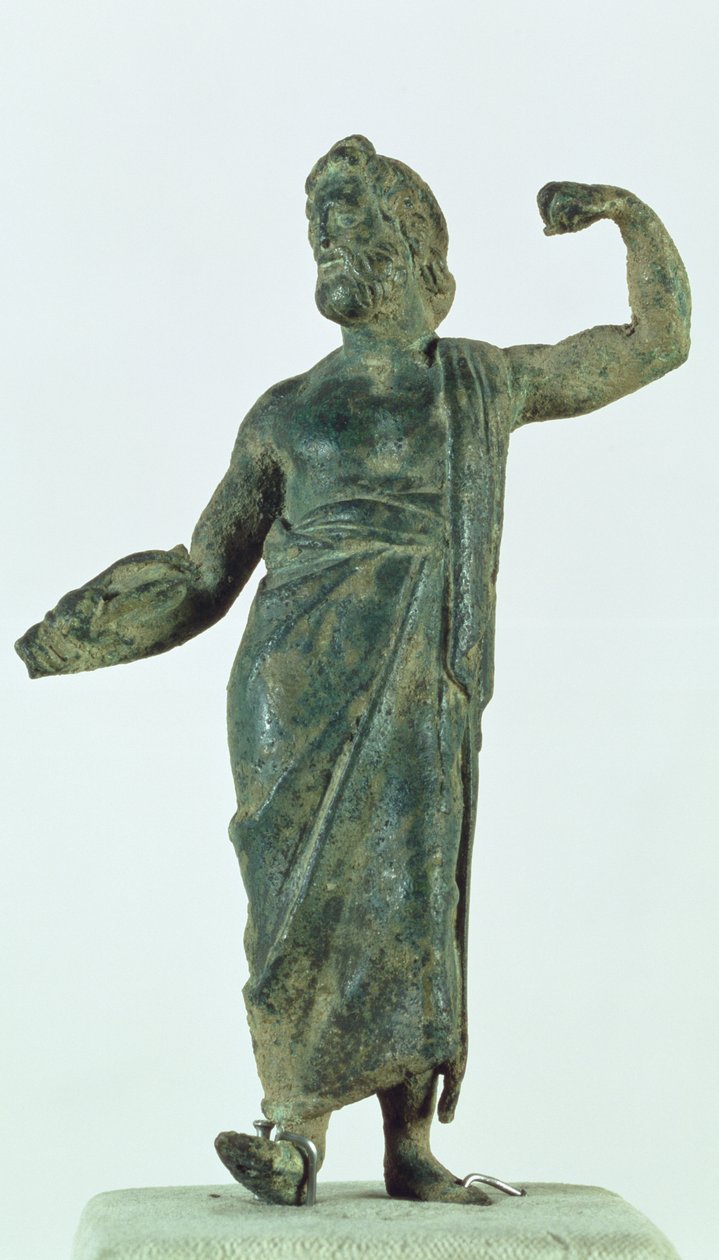 Figura Szami, prawdopodobnie Zeus lub Posejdon, odzyskana ze zrujnowanej świątyni w mieście Nehavand (znanym jako Laodycea), Iran (brąz) autorstwa Parthian School