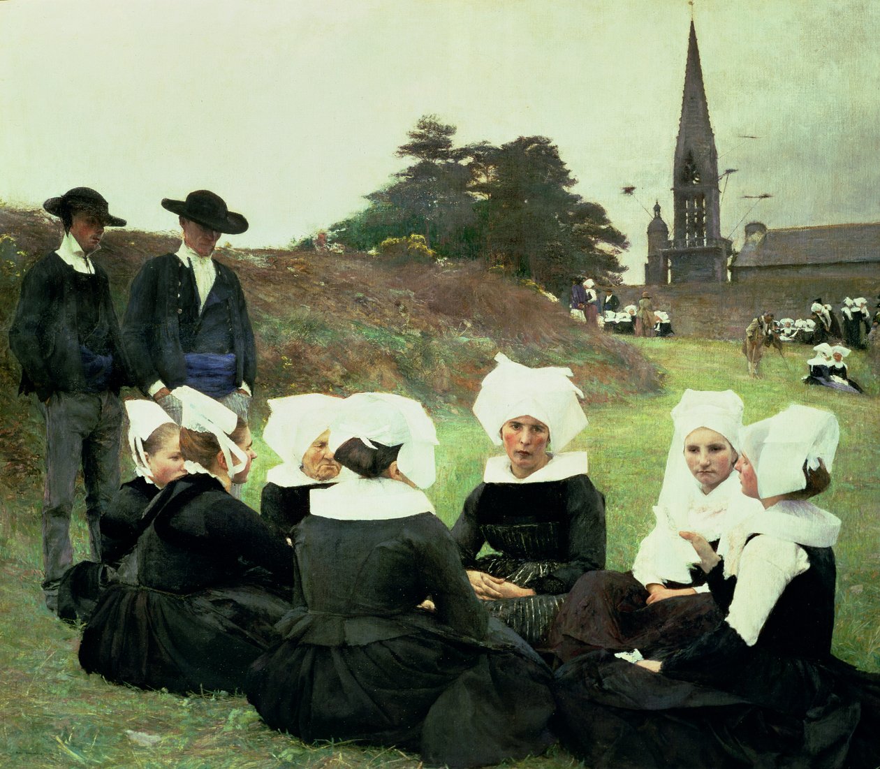 Bretonki siedzące na ułaskawieniu autorstwa Pascal Adolphe Jean Dagnan Bouveret