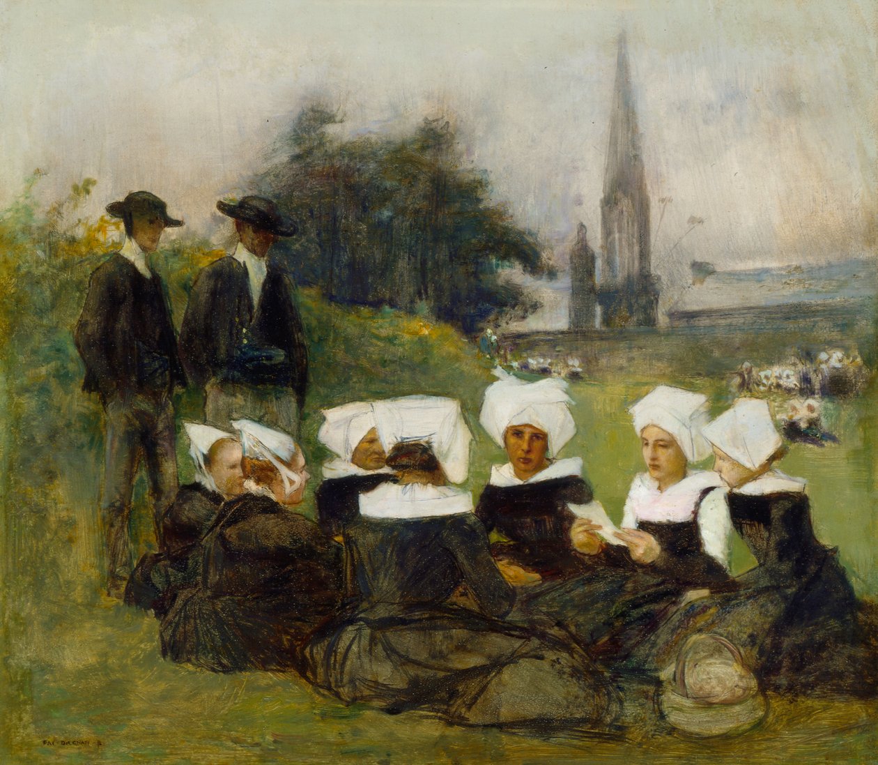 Study for Breton Women at a Pardon, c.1887 (patrz także 60974) autorstwa Pascal Adolphe Jean Dagnan Bouveret