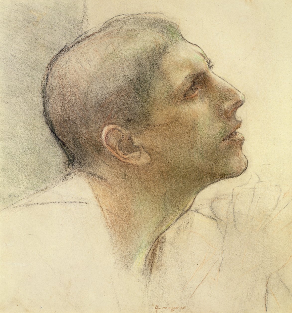 Studium dla Szymona w „Wieczerzy w Emaus” (węgiel i kreda na papierze) autorstwa Pascal Adolphe Jean Dagnan Bouveret