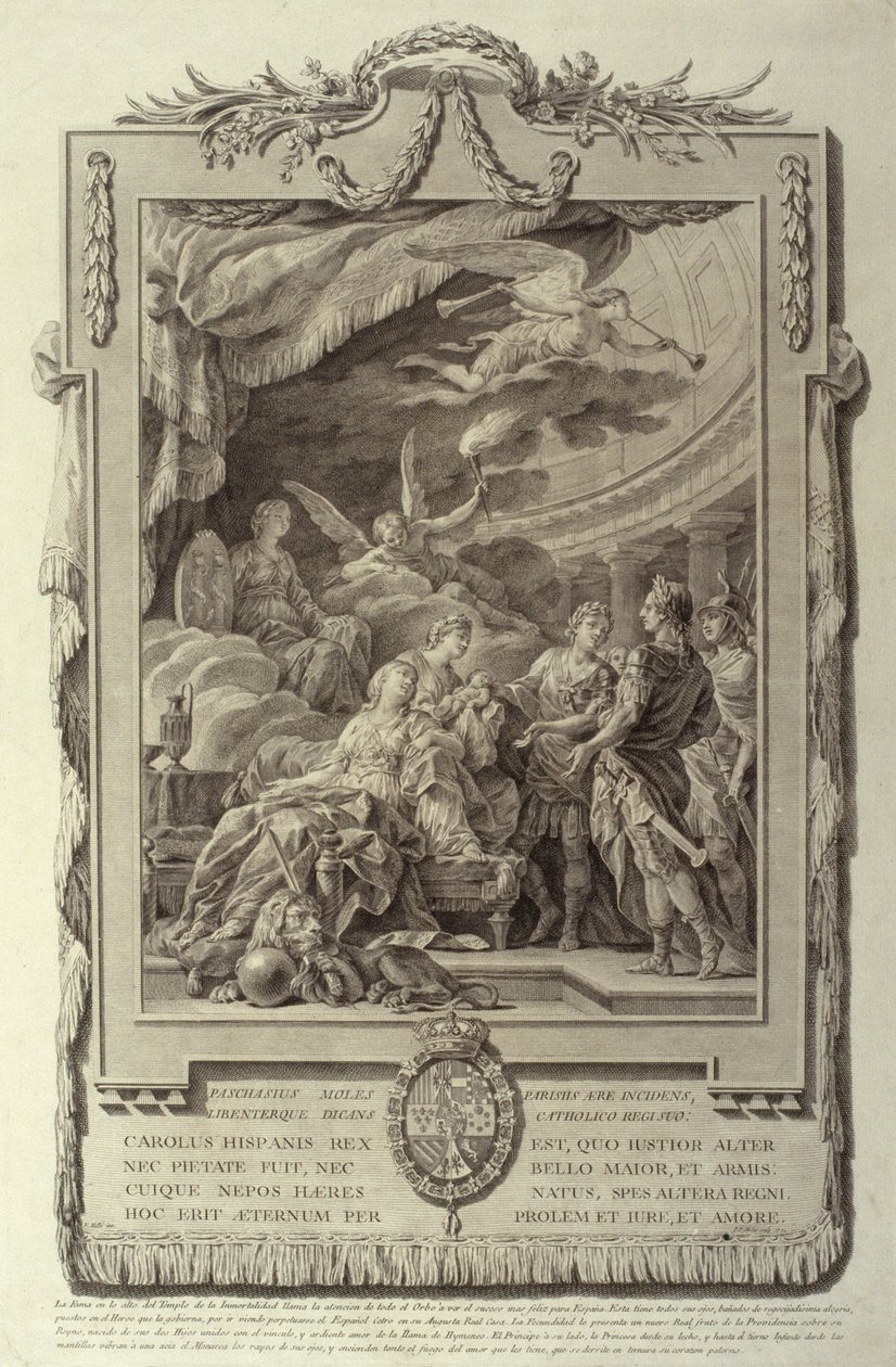 Alegoria narodzin Infante Carlos Clemente autorstwa Pasqual Pere Moles Corones