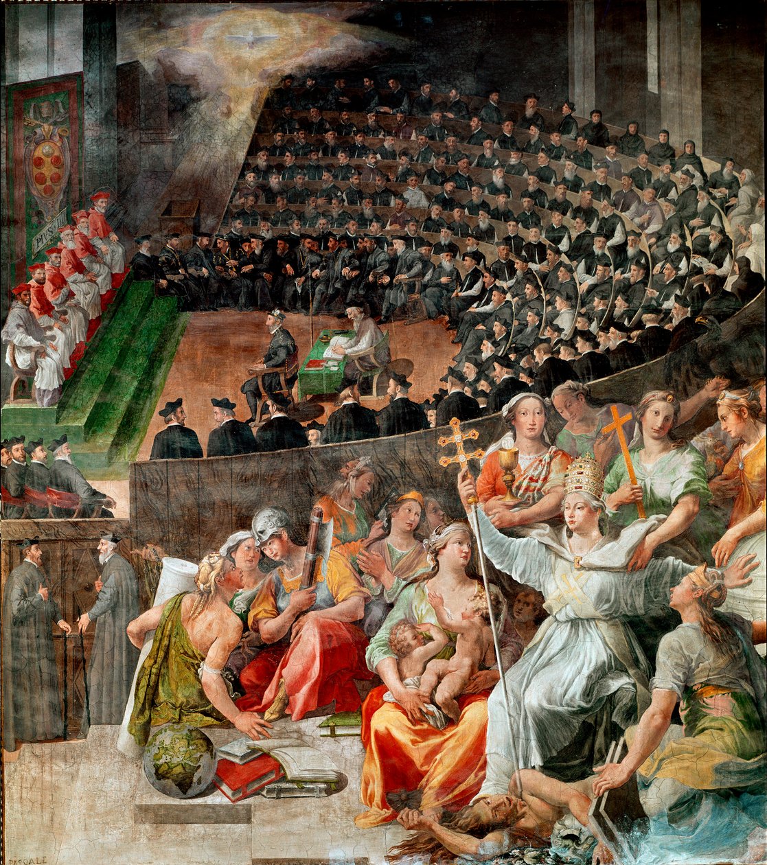 Sobór Trydencki w 1545 i 1563 Fresco Pasquale Cati (1550-1620) 1588-1589 Kościół Santa Maria in Trastevere, Rzym autorstwa Pasquale Cati