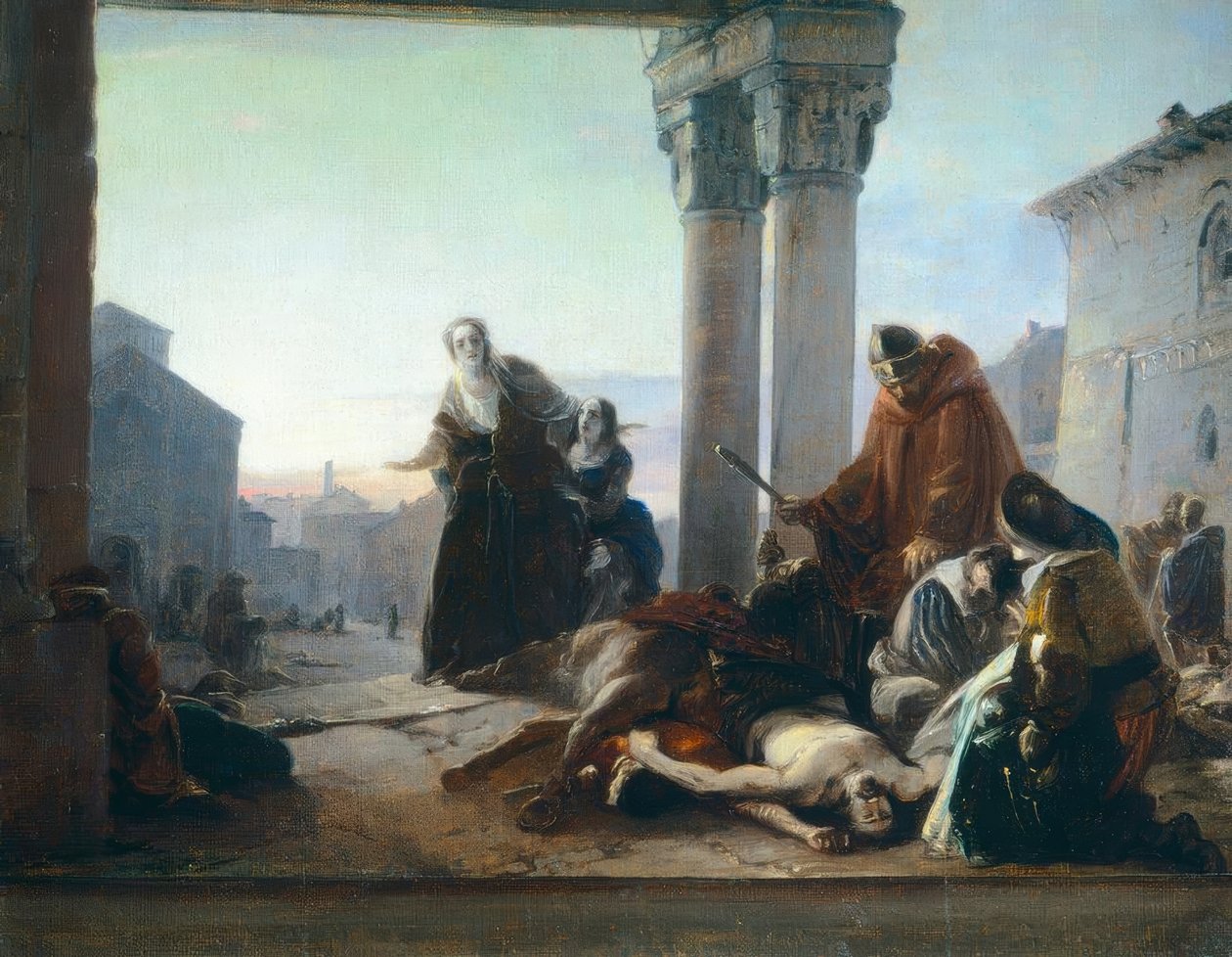 Śmierć Riccardino Langosco autorstwa Pasquale Massacra