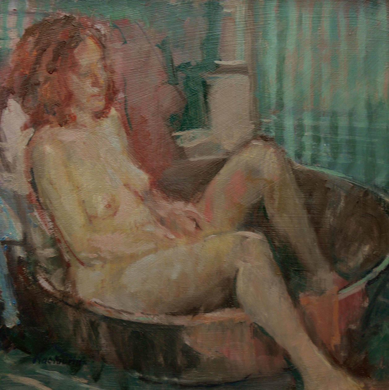 Akt w starej wannie, 2008 autorstwa Pat Maclaurin