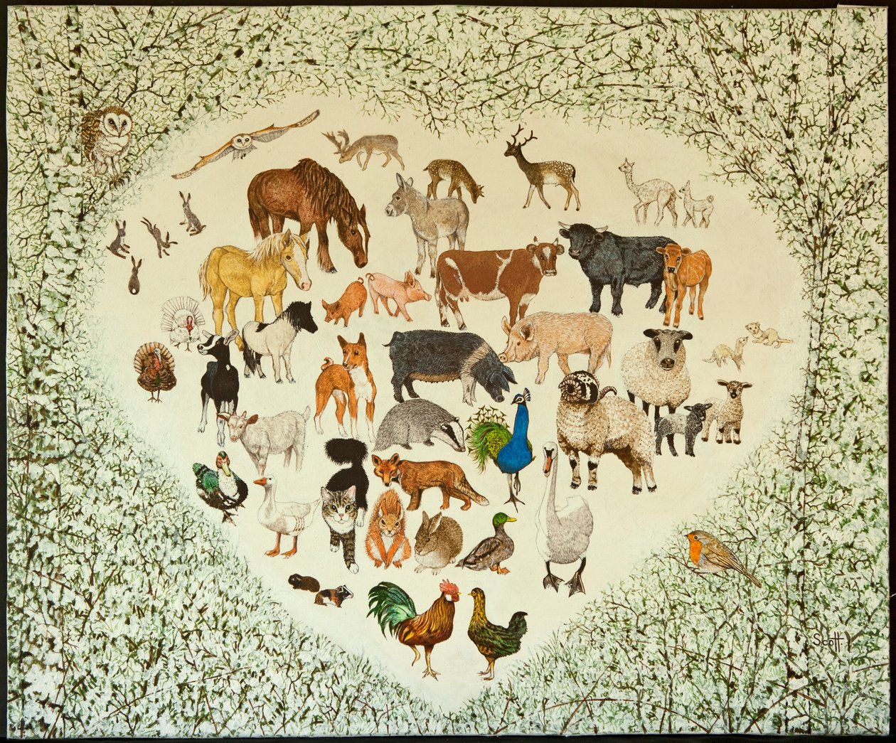 At the Heart of It All, 2013 (akryl na perkalu) autorstwa Pat Scott