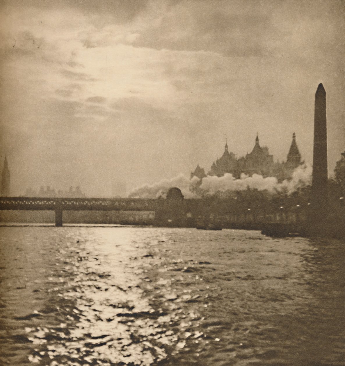 Tam, gdzie żelazna droga do Dover przecina rzekę, ok. 1935. autorstwa Paterson