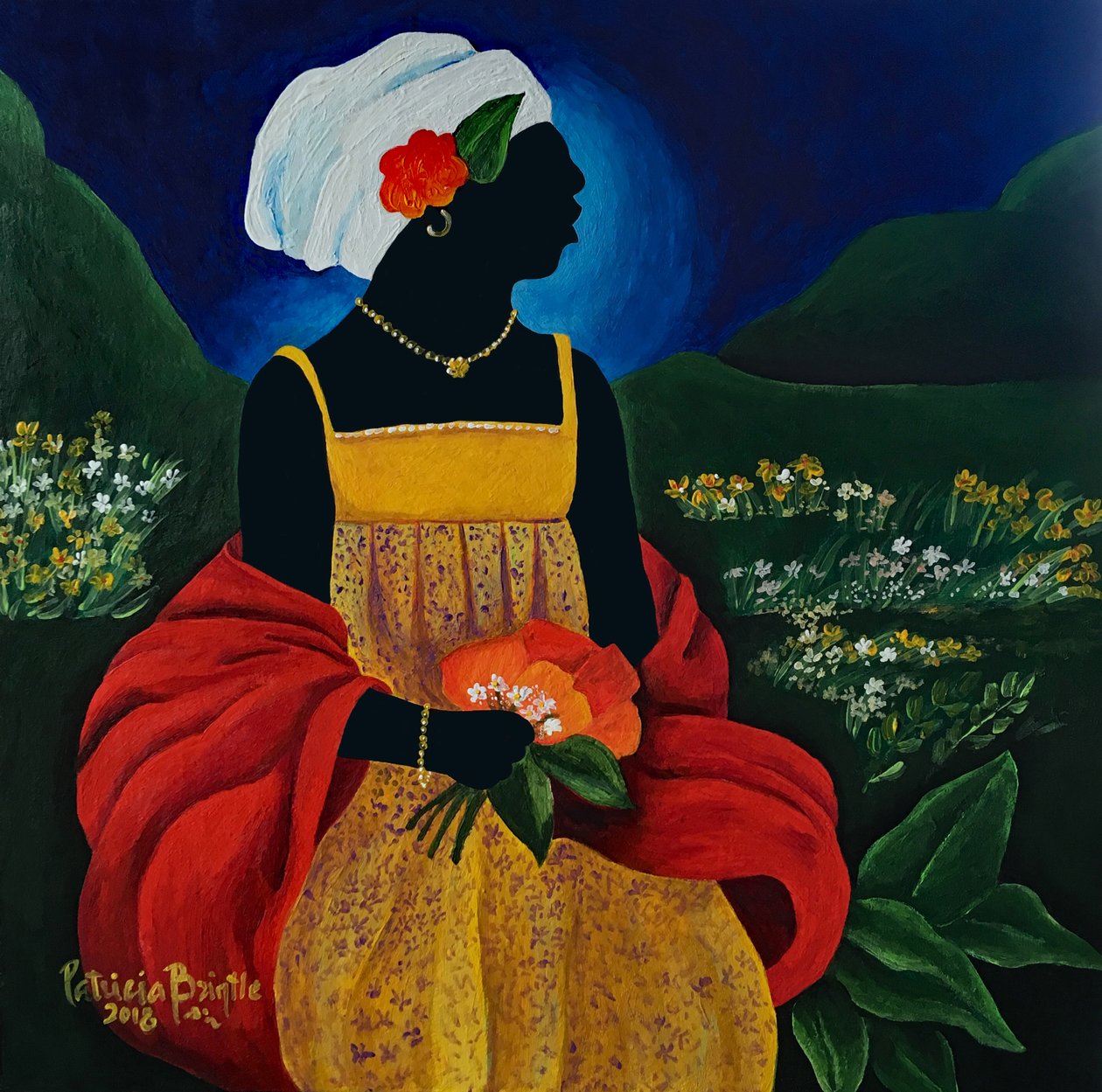 Abigail, 2018 (akryl na drewnie) autorstwa Patricia Brintle