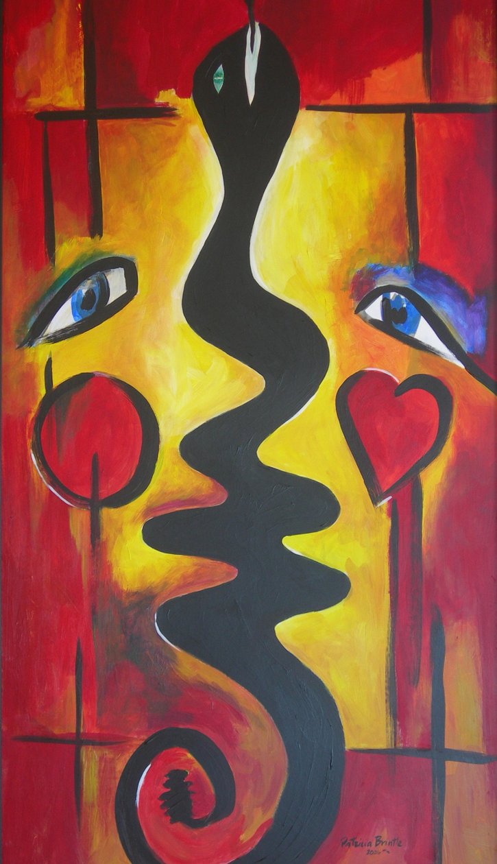 Adam i Ewa, 2006 (akryl na masonicie) autorstwa Patricia Brintle