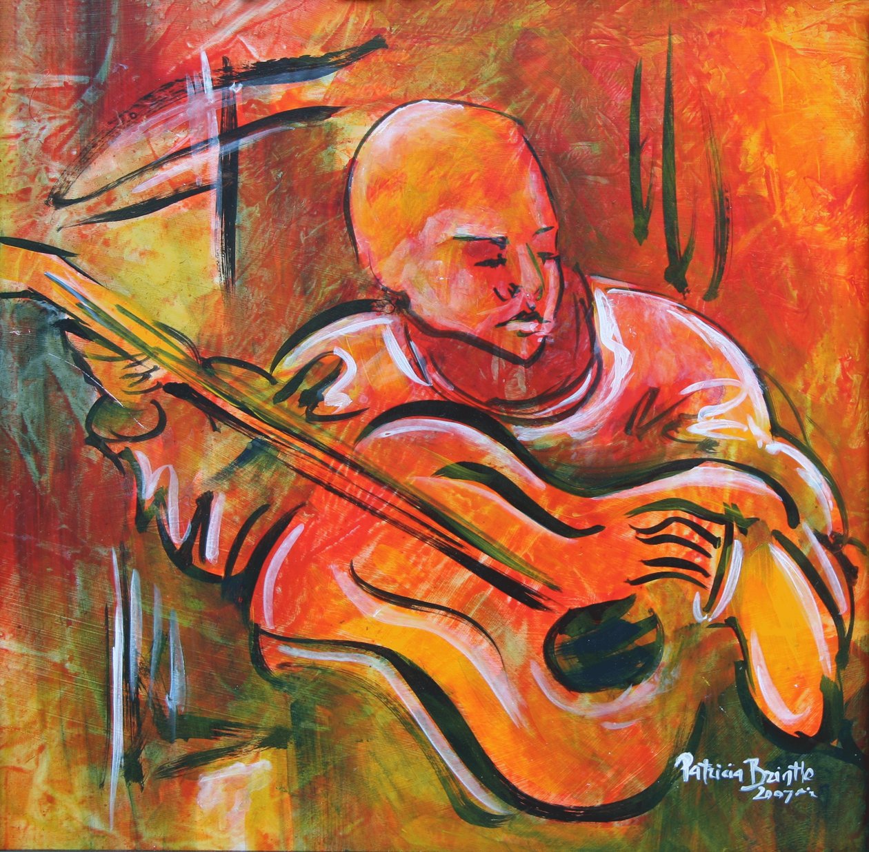 Leon, 2008 (akryl na masonicie) autorstwa Patricia Brintle