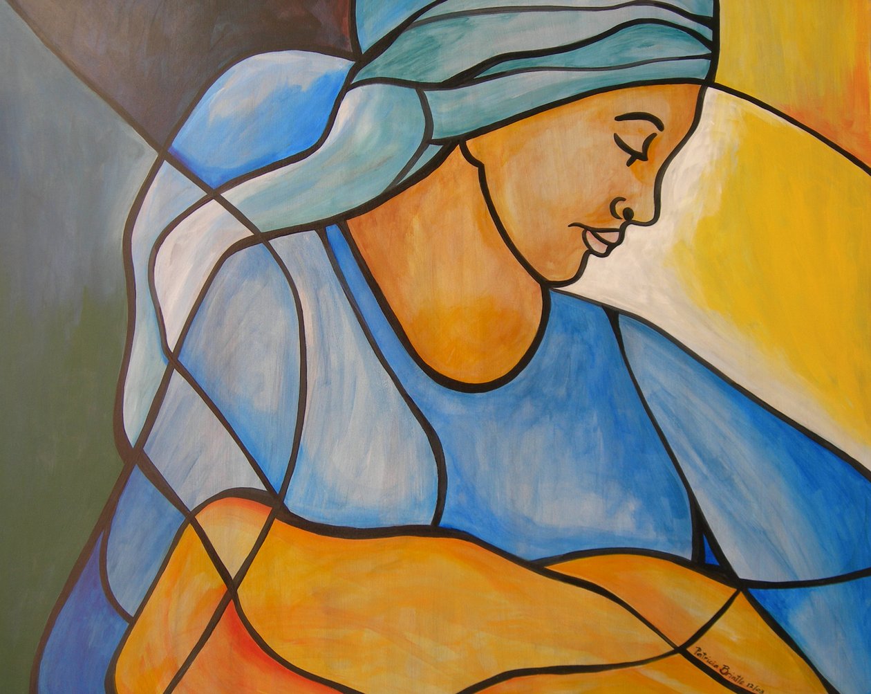 Madonna z Dzieciątkiem, 2004 (akryl na masonicie) autorstwa Patricia Brintle
