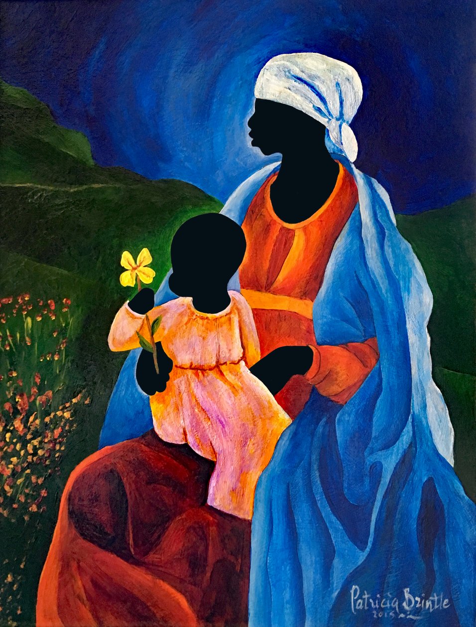 Madonna i dziecko derenia, 2015 (akryl na masonicie) autorstwa Patricia Brintle