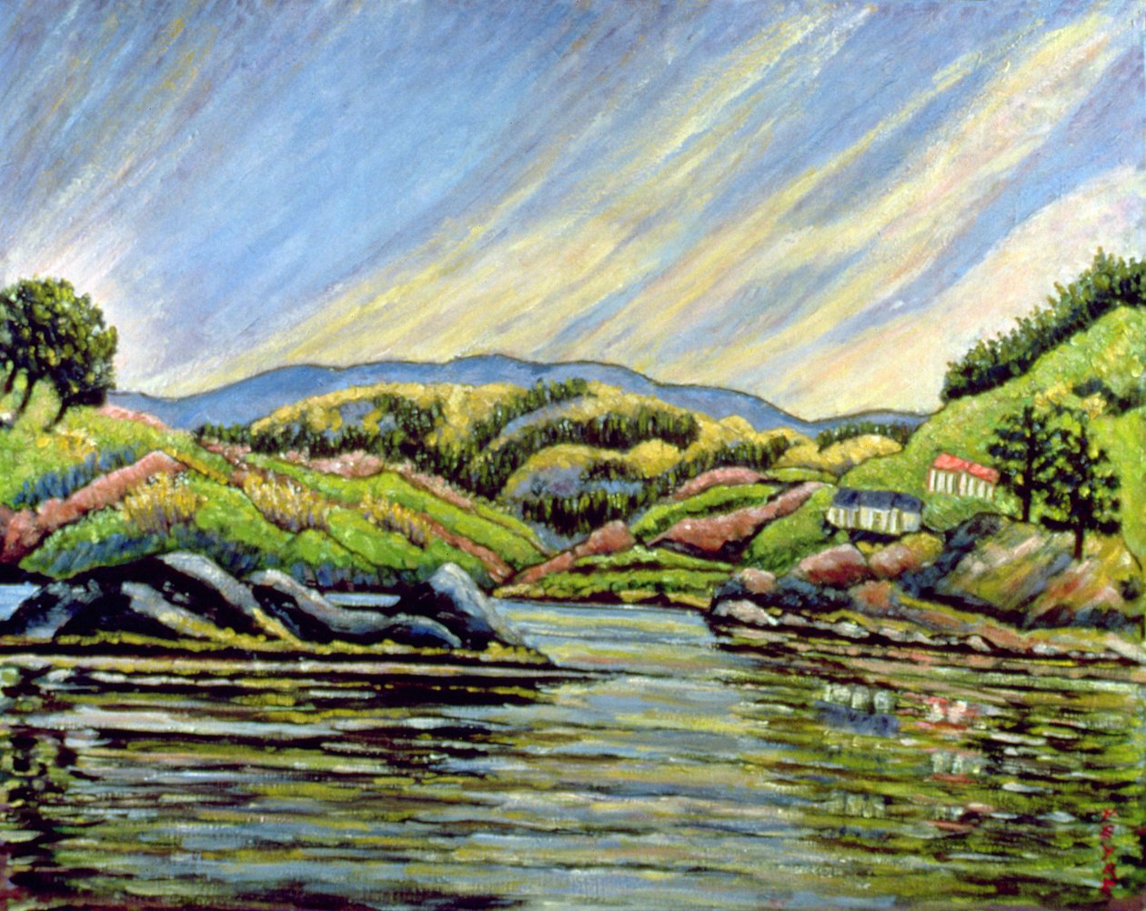 After the Rain, Badeck (olej na płótnie) autorstwa Patricia Contemporary Artist Eyre