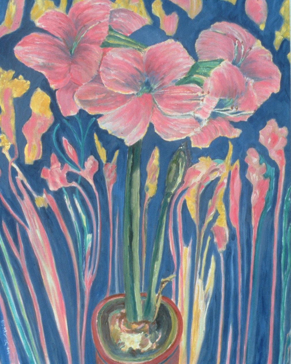 Amarylis (olej na lnie) autorstwa Patricia Contemporary Artist Eyre