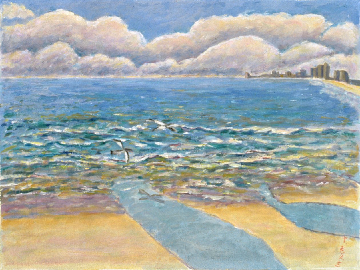 Wieczór, North Myrtle Beach (olej na lnie) autorstwa Patricia Contemporary Artist Eyre