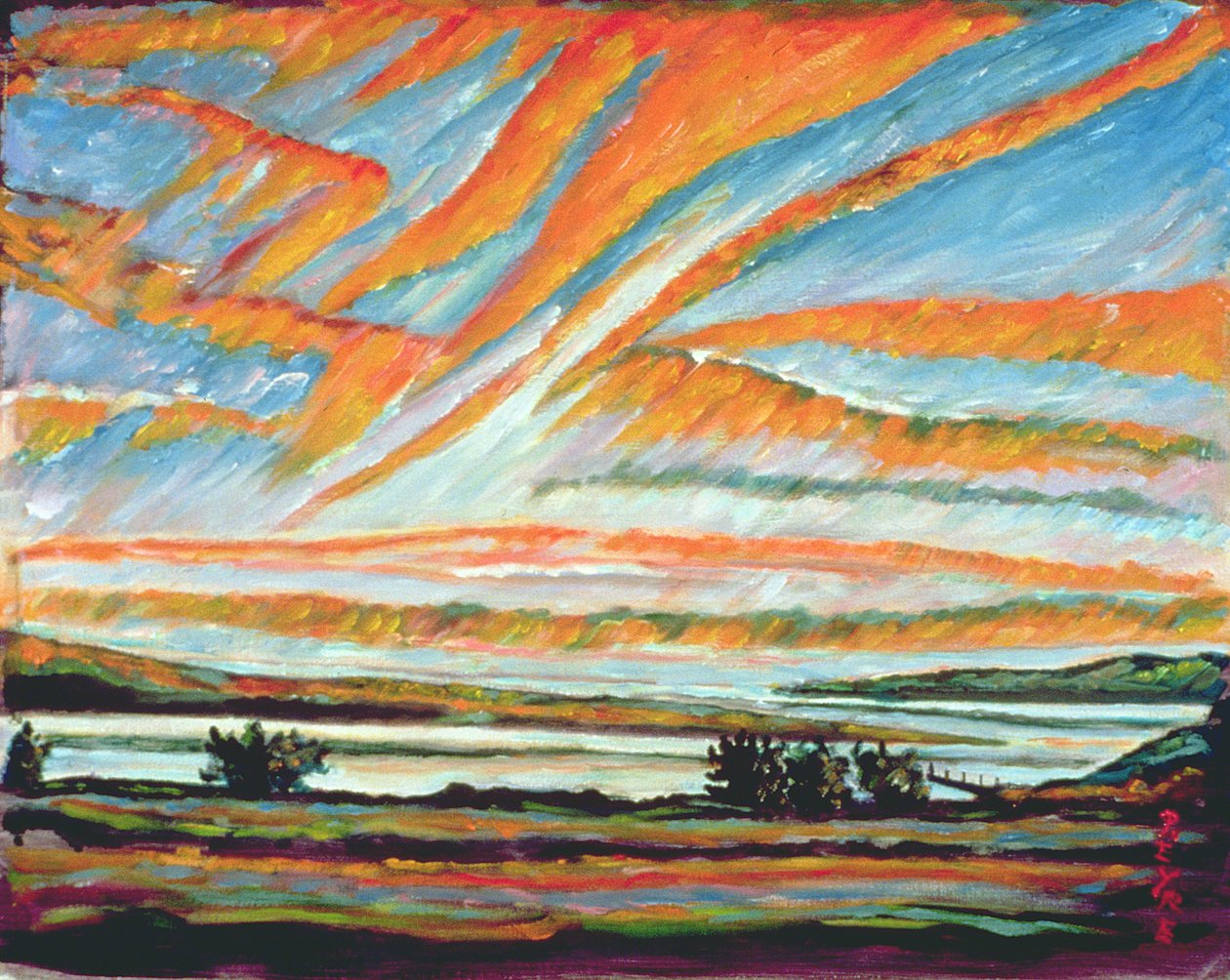 Wschód słońca, Les Eboulements, Quebec (olej na lnie) autorstwa Patricia Contemporary Artist Eyre