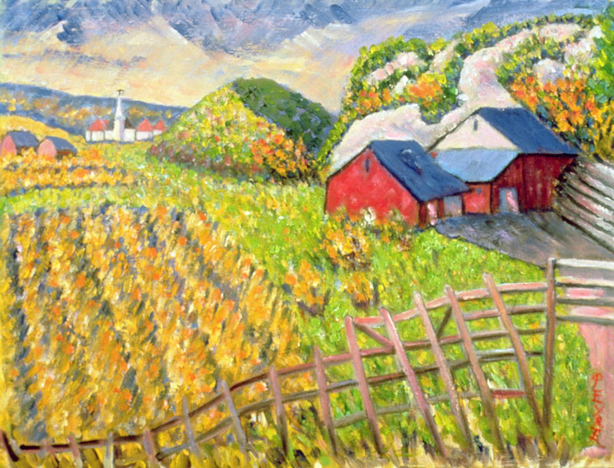 Żniwa pszenicy, Kamouraska, Quebec autorstwa Patricia Contemporary Artist Eyre