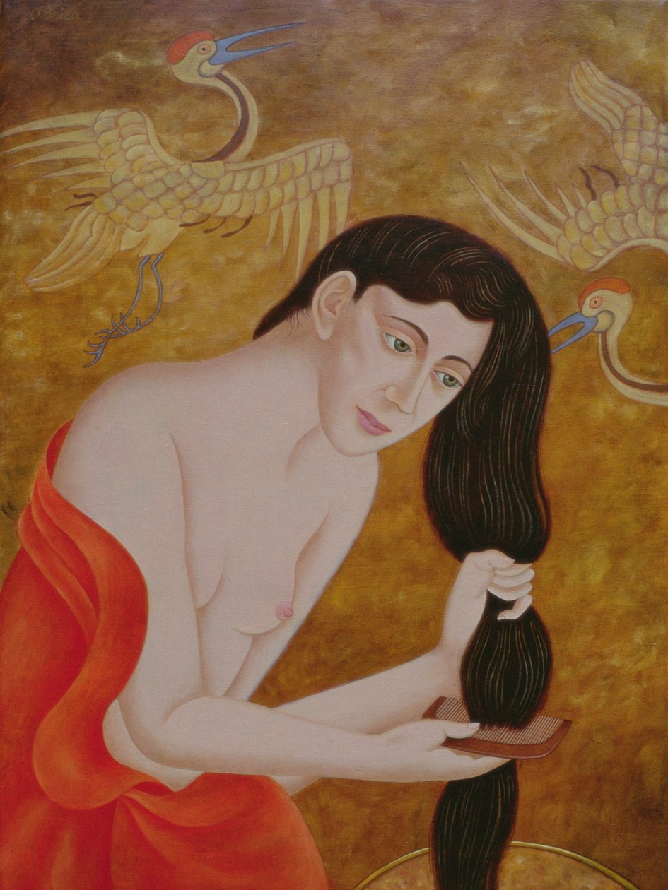 Kobieta czesząca włosy, 1999 autorstwa Patricia OBrien