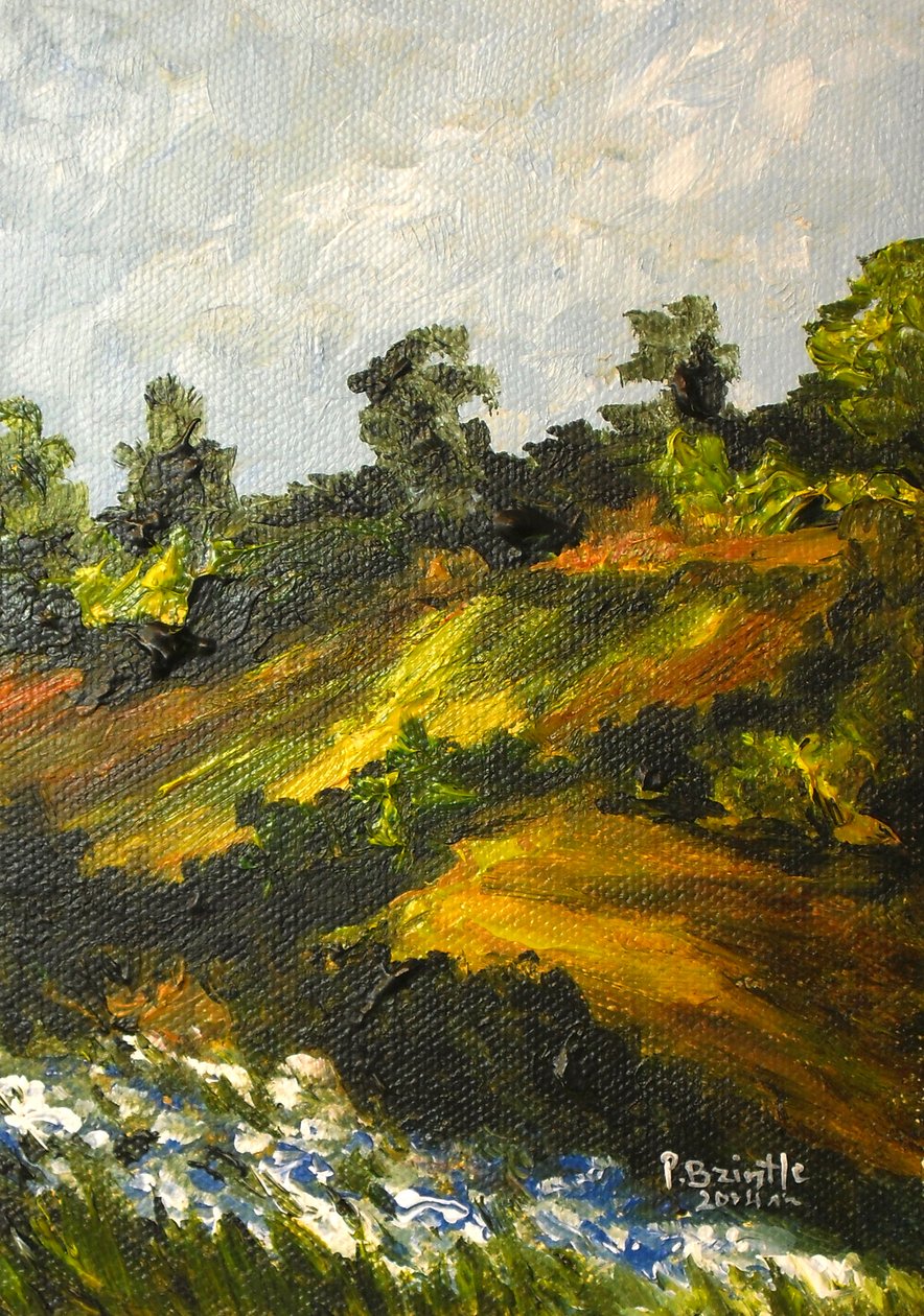 Bleuets a Trouin, 2014 (akryl na płótnie) autorstwa Patricia Brintle