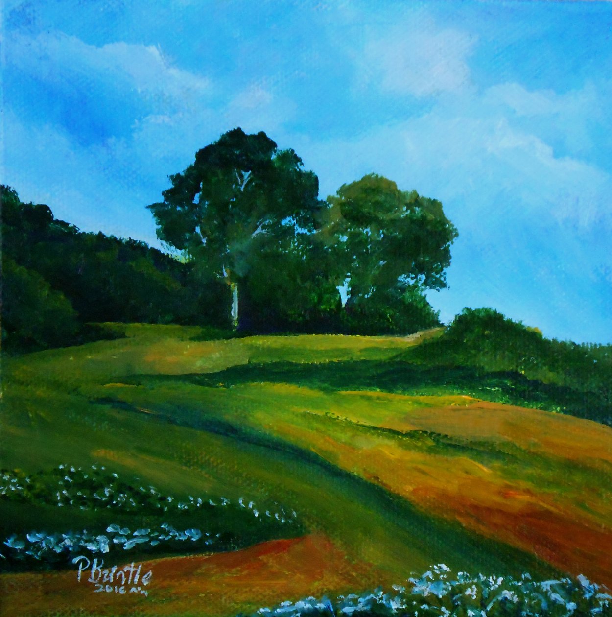 Bleuets vers Thiotte, 2016 (akryl na płótnie) autorstwa Patricia Brintle