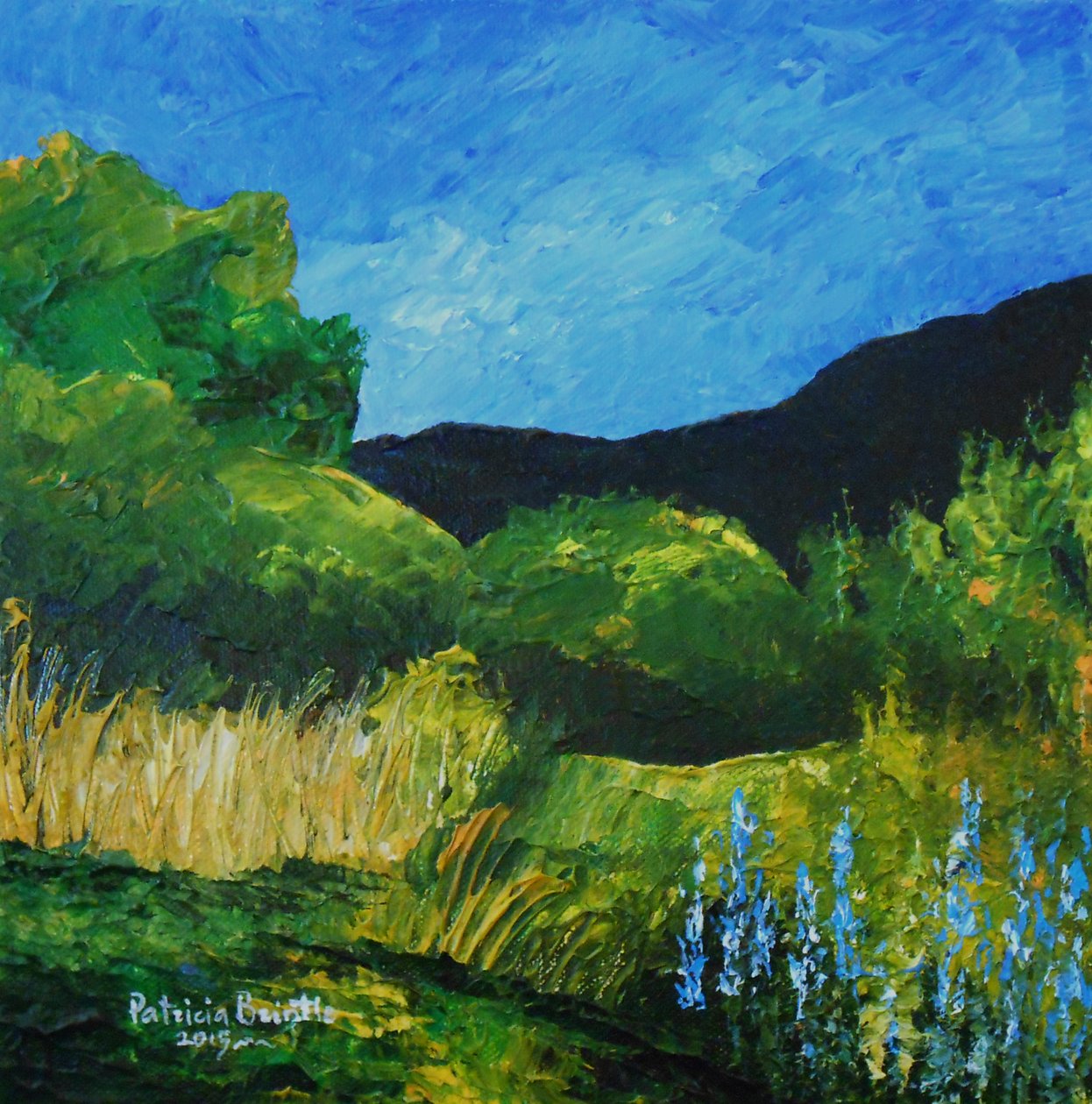 Łubin niebieski, 2015 (akryl na płótnie) autorstwa Patricia Brintle
