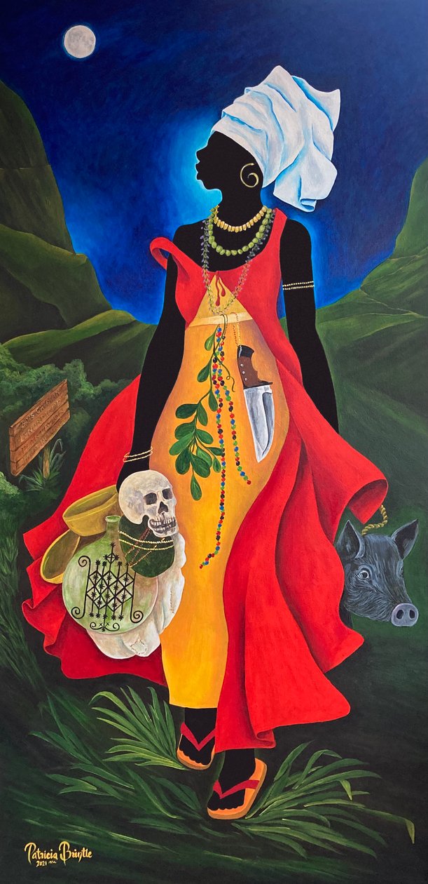 Cecile Fatiman, 2021 (akryl na płótnie) autorstwa Patricia Brintle