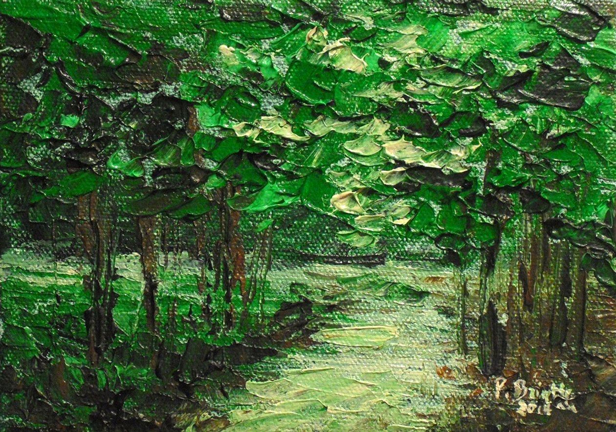 Gdyby drzewa mogły mówić, 2014 (akryl na płótnie) autorstwa Patricia Brintle