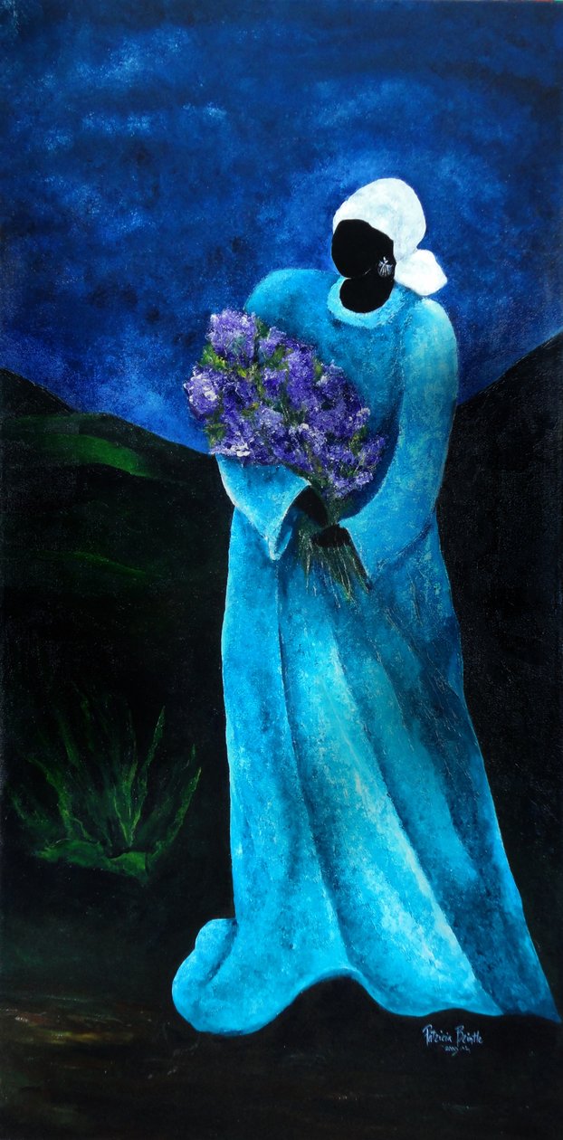 La Dame en Bleu, 2009 (akryl na płótnie) autorstwa Patricia Brintle