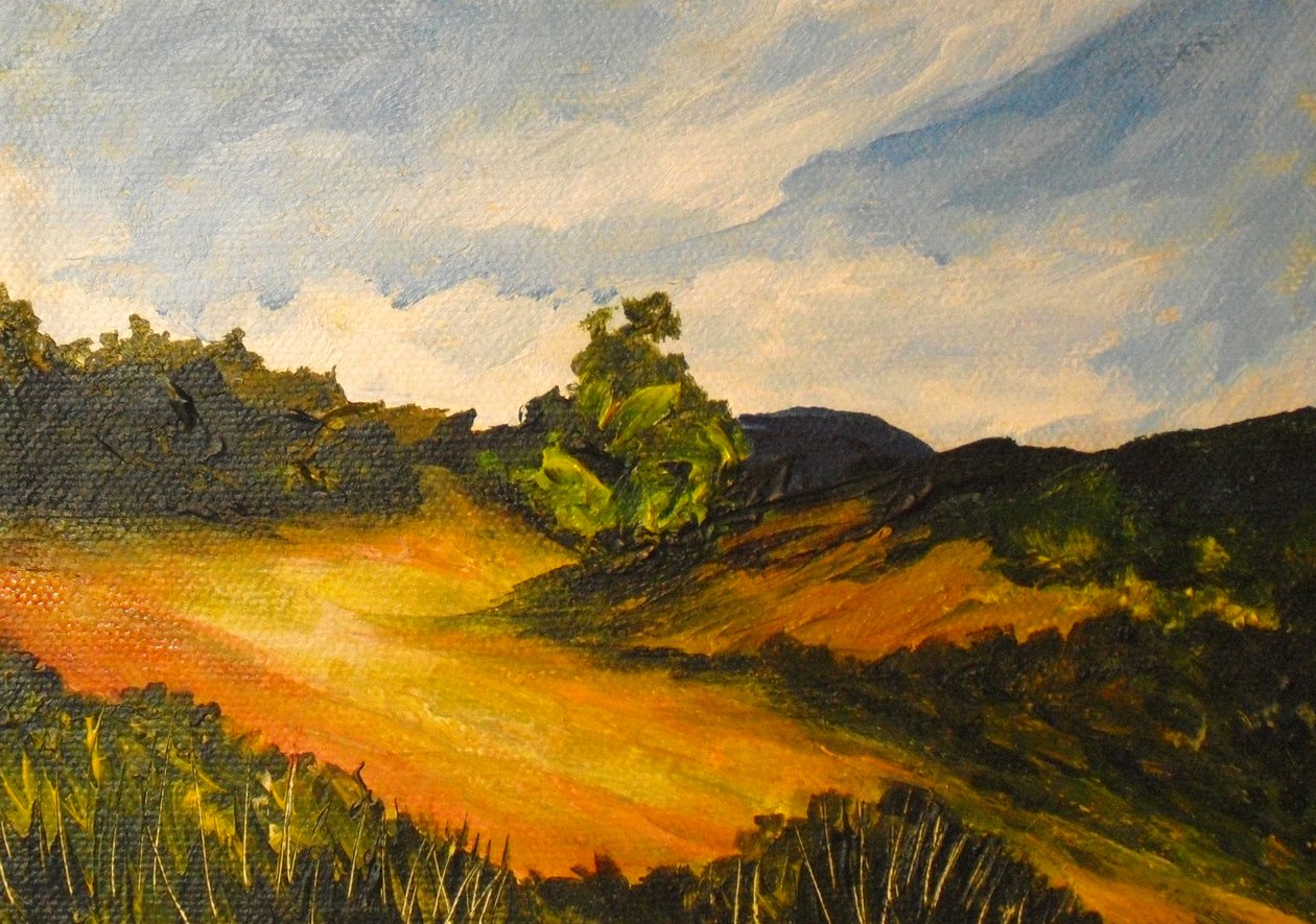 La route de Thiote, 2014 (akryl na płótnie) autorstwa Patricia Brintle